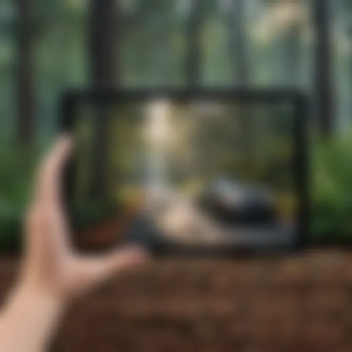 Tablet illustrating geofencing technology