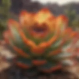 Majestic Succulent Blossom in Desert Landscape