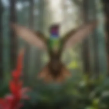 Dazzling Display of Aerial Acrobatics by the Hummingbird Vibrant Hummingbird in Mid-Flight