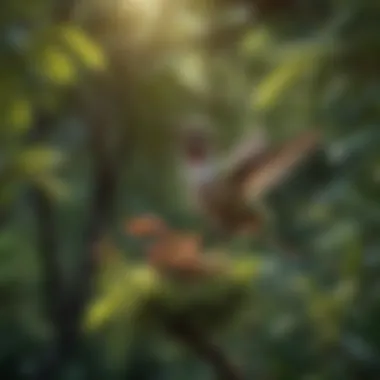 Whispers of Maternal Care: The Hummingbird Nesting Habits Majestic Hummingbird Nesting in Lush Foliage