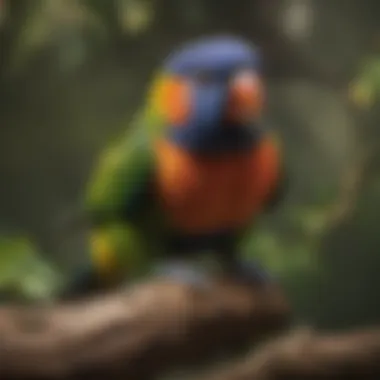 Colorful Lorikeet Feeding Colorful Lorikeet Feeding