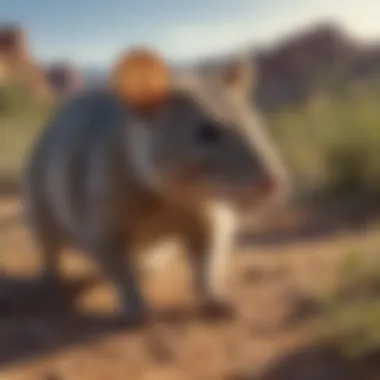 Elusive packrat exploring Arizona desert landscape