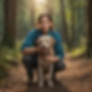 Dedicated animal shelter staff caring for a rescued dog