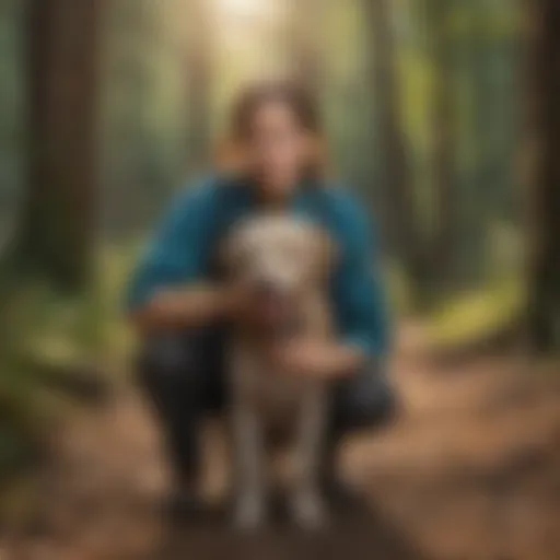 Dedicated animal shelter staff caring for a rescued dog