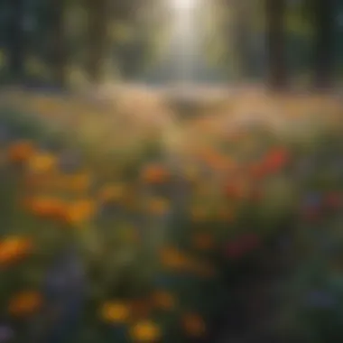 Biodiversity Symphony: A Tapestry of Life Diverse range of colorful wildflowers in full bloom in a meadow