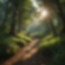 A serene landscape with lush greenery and peaceful surroundings