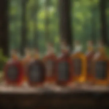 Assortment of high-quality pancake syrups in elegant bottles