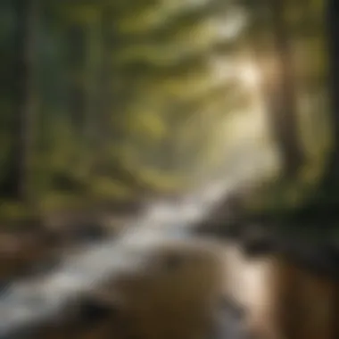 Tranquil Woodland River River Flowing through Woodland