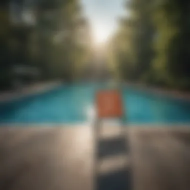 Clear Signage for Pool Safety Awareness Swimming pool with clear signage indicating depth and safety rules