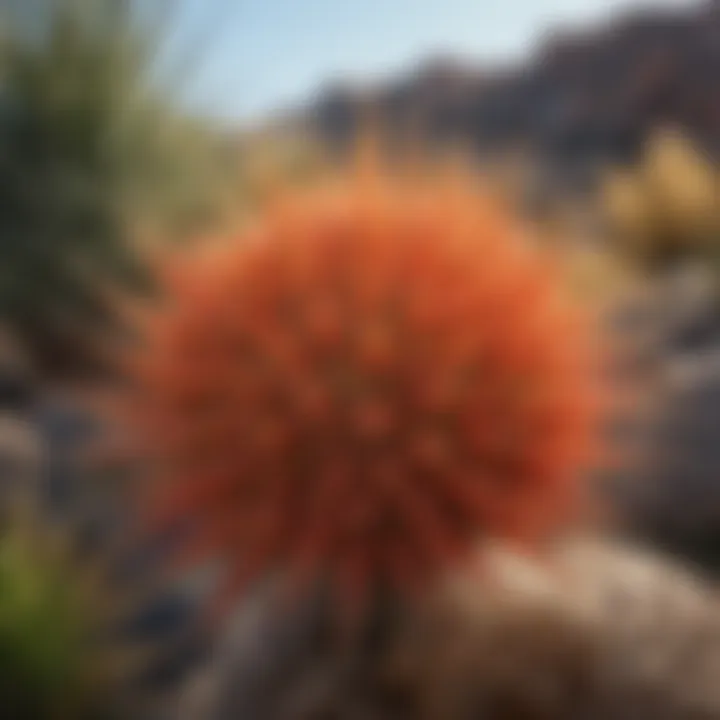 An exotic desert plant with fleshy stems and colorful spines