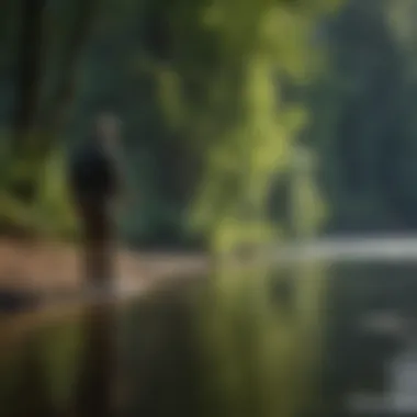 Skilled Angler in Action on the Willamette Expert Angler Casting Line into Rippling River
