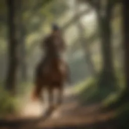 Majestic horse galloping through Ocala's lush trails