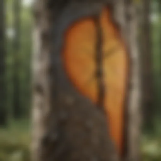 Close-up of a tree trunk with an abamectin injection site