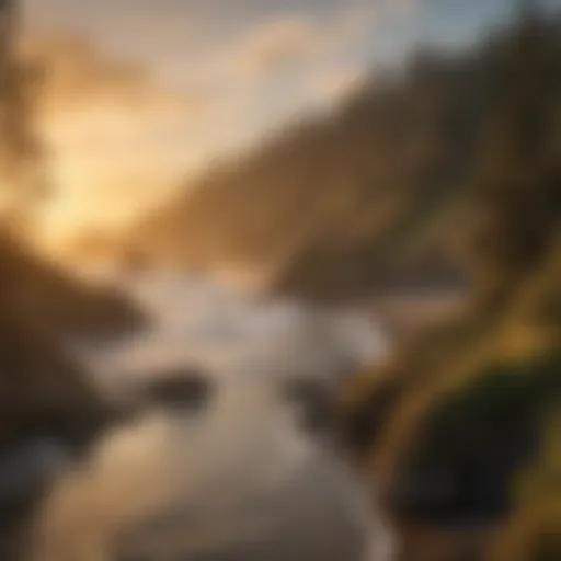 Breathtaking view of Oregon's coastline at sunset