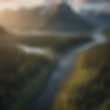 Aerial view of Alaskan landscape