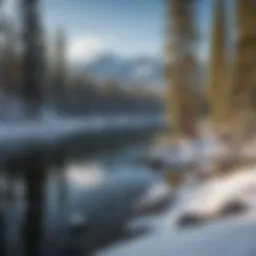 A breathtaking view of Lake Tahoe's snow-covered mountains