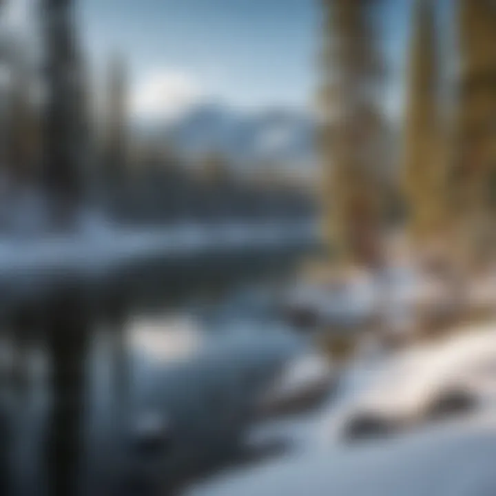 A breathtaking view of Lake Tahoe's snow-covered mountains