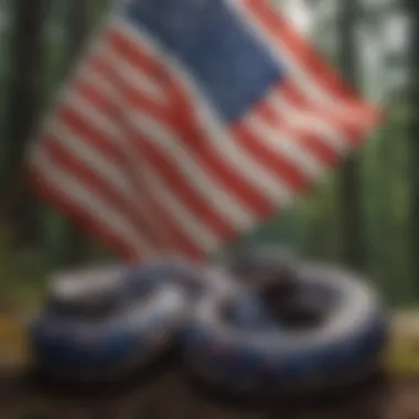 Artistic representation of the union between American flag and pit vipers