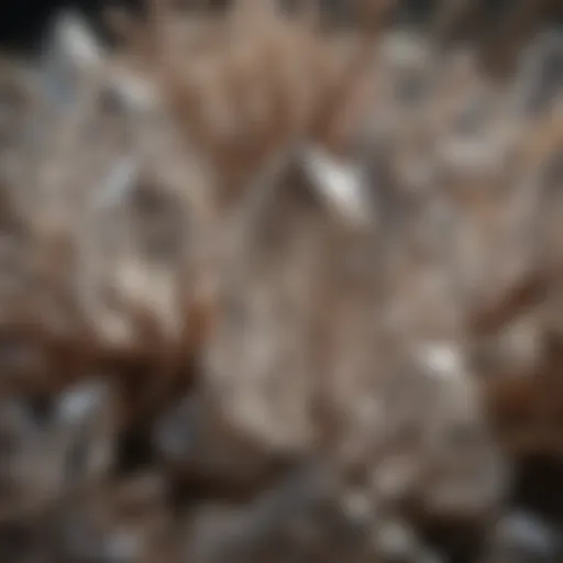 Close-up view of Arkansas quartz crystals showcasing their intricate facets and clarity.