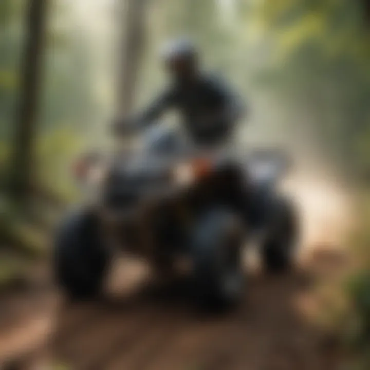 ATV rider conquering a challenging trail