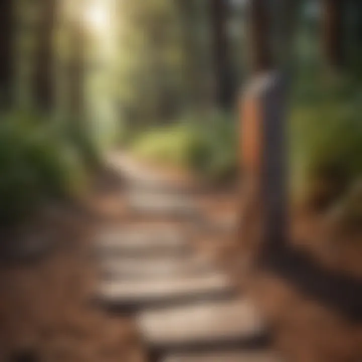 Trail marker indicating the way at Bell Rock Pathway