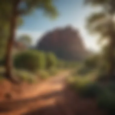 Stunning view of Bell Rock from the pathway