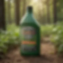 Green herbicide bottle with organic label