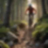 Thrilling Rocky Trail Adventure Mountain biker navigating through a rocky trail