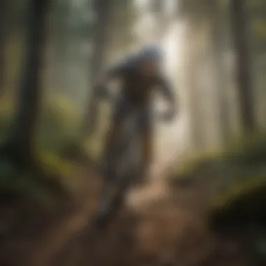 Conquering Uphill Challenges Mountain biking on a challenging uphill trail