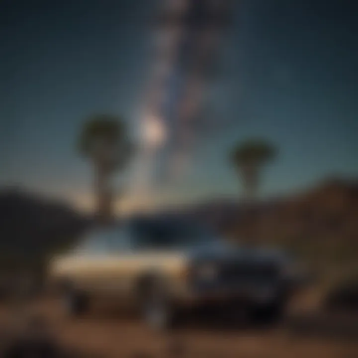 Starry sky over a tranquil desert landscape