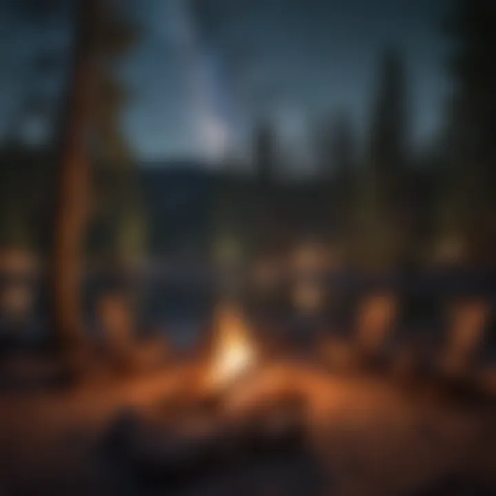 Campfire under a starlit sky in Big Bear