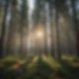 Tall pine trees in a serene campground