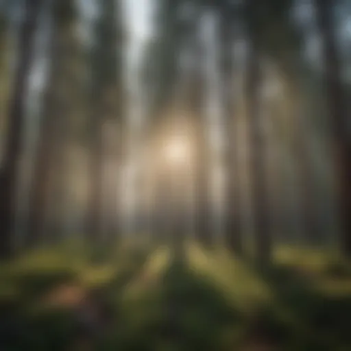 Tall pine trees in a serene campground