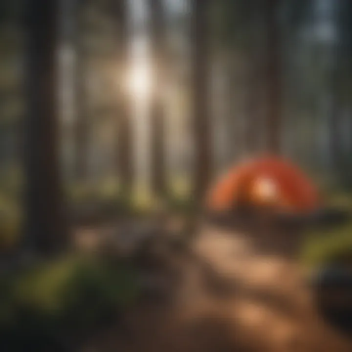 Cozy tent setup amidst nature in Big Bear
