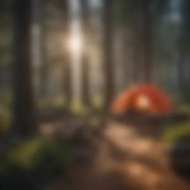 Nature-Immersed Tent Camping Cozy tent setup amidst nature in Big Bear