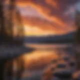 A panoramic view of Big Bear Lake during sunset