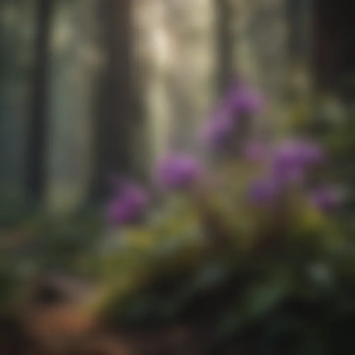 Botanical Elegance in Purple Hues