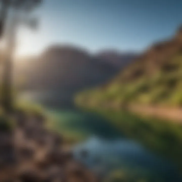 Emerald waters of Apache Lake set against desert backdrop