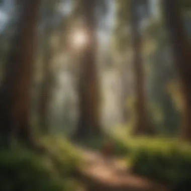 Recreational Activities Amidst Ancient Giants Visitors enjoying hiking trails surrounded by ancient trees