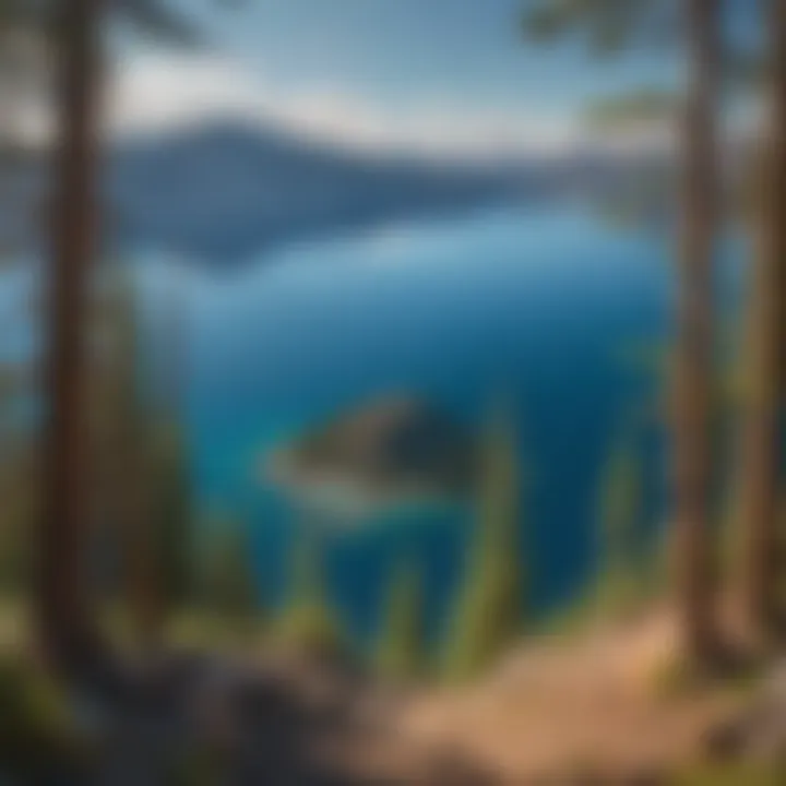 Breathtaking View of Crater Lake Serene view of Crater Lake with crystal clear waters