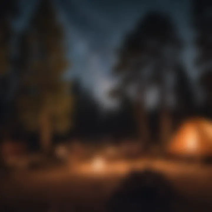 Starry Nights at Campground C Cozy campfire under the stars at Campground C