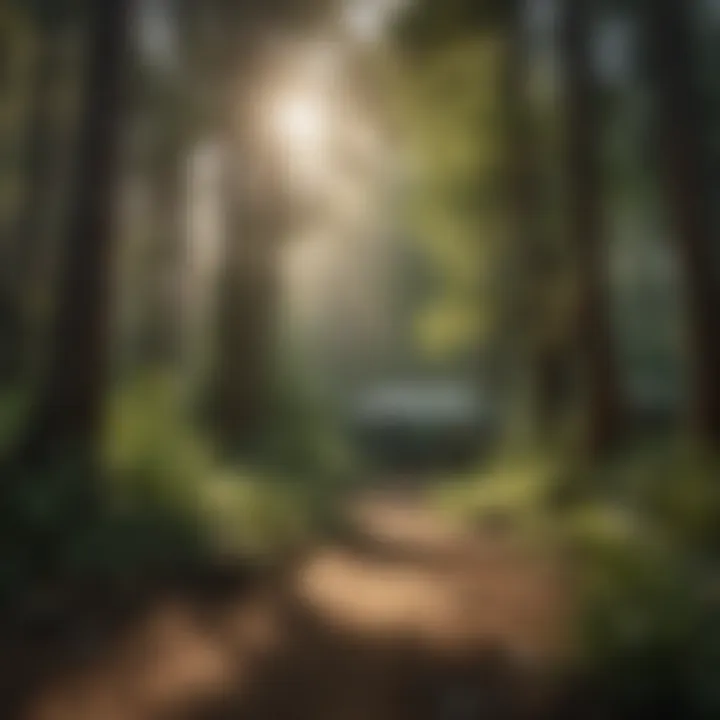 Nature's Embrace at Campground B Lush green forest at Campground B