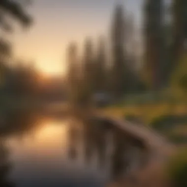 Sunset Serenity at Campground A Sunset over tranquil lake at Campground A