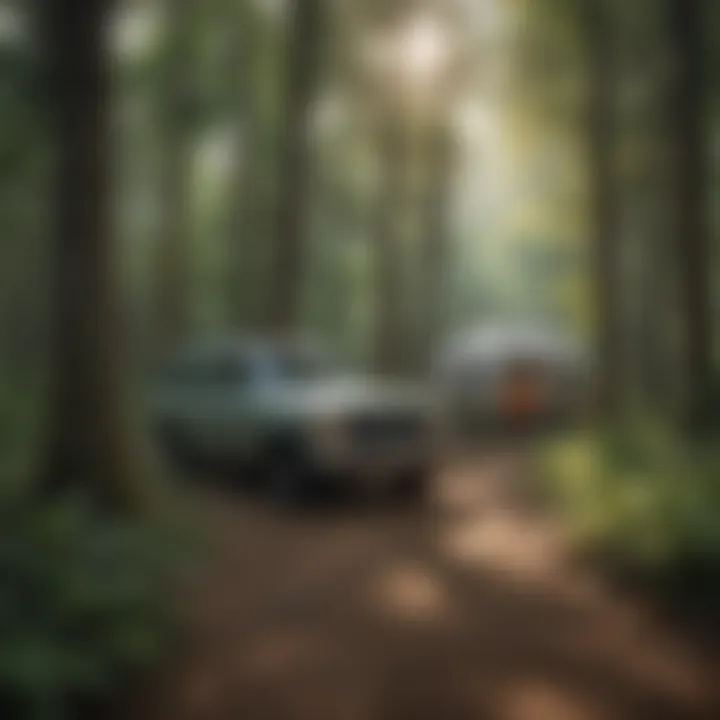 Canopy of trees in tranquil wooded campground