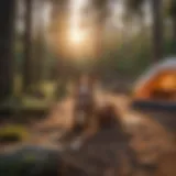 Sunset Serenity for Furry Friends Dog enjoying a sunset at a New Hampshire campground