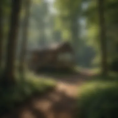 A serene campground nestled in the lush greenery of Staunton, Virginia, showcasing the beauty of nature.