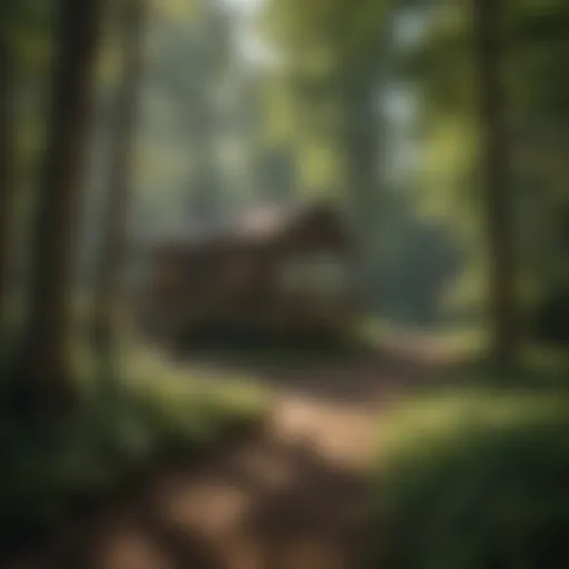 A serene campground nestled in the lush greenery of Staunton, Virginia, showcasing the beauty of nature.