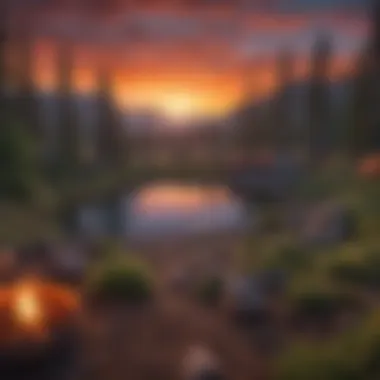 Stunning Sunset Over the Campground Sunset casting vibrant colors over the campground