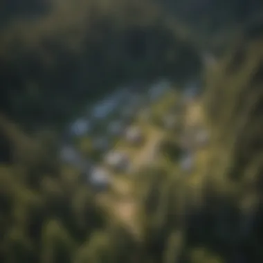 Aerial View of Vail's Campgrounds An aerial view showcasing the expansive beauty of Vail's campgrounds amid lush greenery.