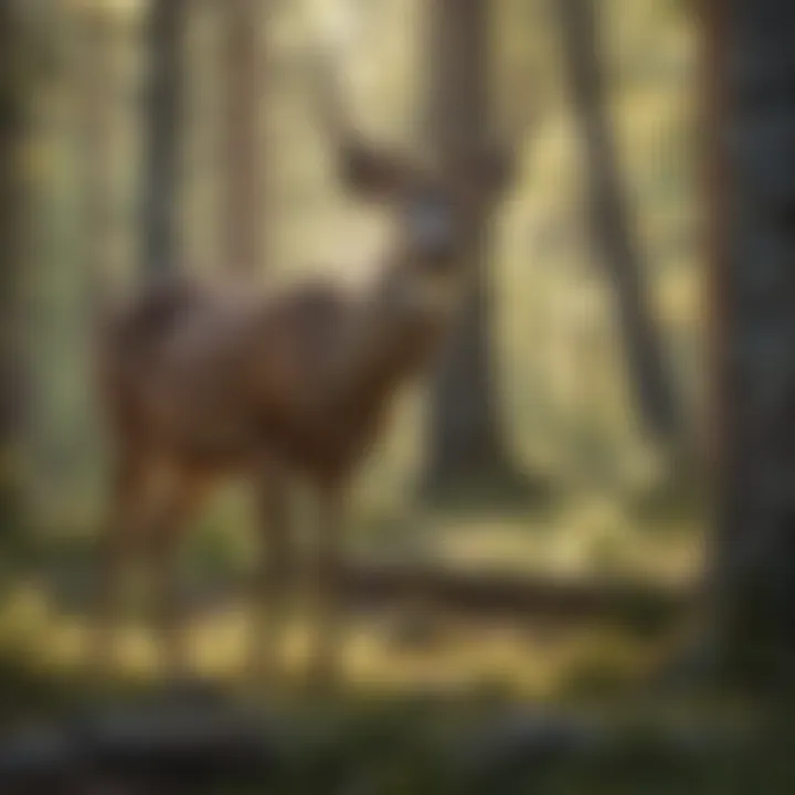 A close-up of diverse wildlife encountered in Vail, featuring deer in their natural habitat.